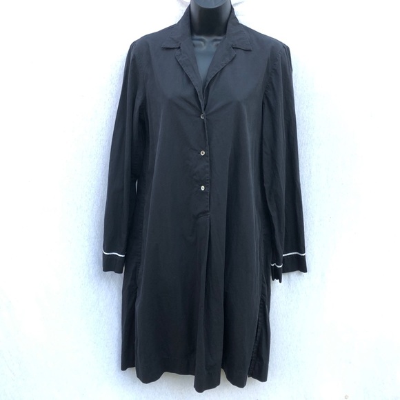 Frette Other - Frette Black Button Down Nightgown, Made in Italy, Cotton, Women's XL